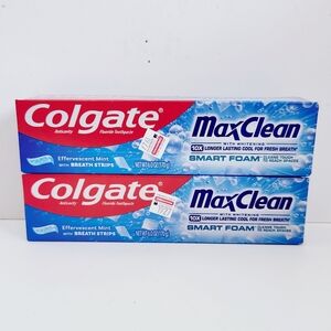 ⭐4/$15 Colgate Max Clean SmartFoam with Whitening Toothpaste Effervescent Mint